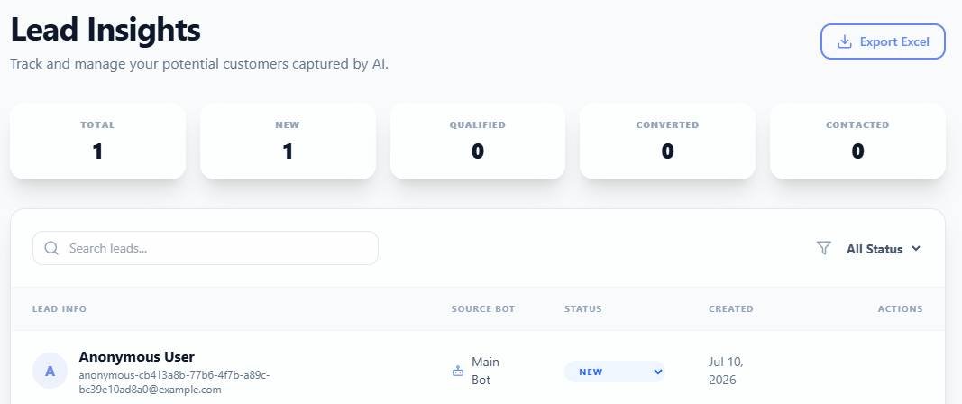 capture lead from chatbot